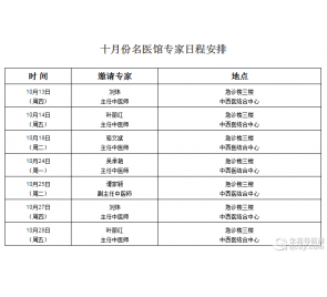 徐州肿瘤医院(徐州三院)10月名医馆专家坐诊表